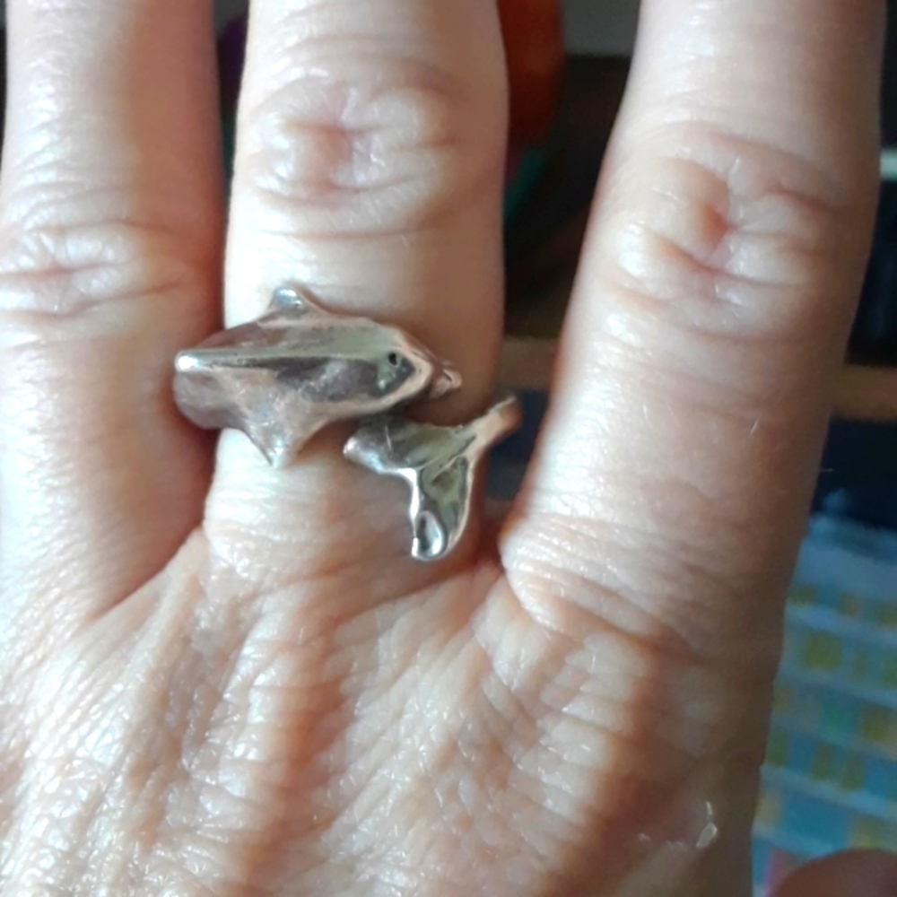 Sterling Silver Dolphin Ring